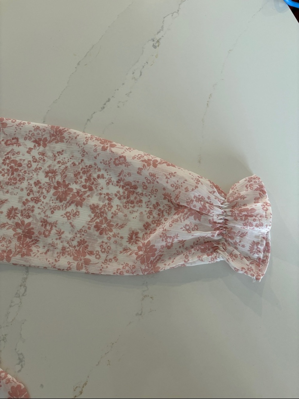 Thirty Thirty Pink Floral Long Sleeve Mini Babydoll Dress Size small (note) - Picture 5 of 10